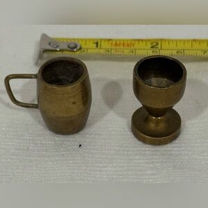 Elegant Brass Mug and Goblet Set